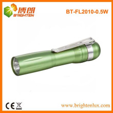 Factory Bulk Sale Promotionnel Aluminium Bright Pocket Size 1AA Dry Battery Powered Petite 1w led mini Torch with Clip